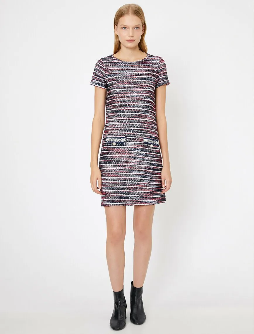 15063 Red Patterned Mini Dress