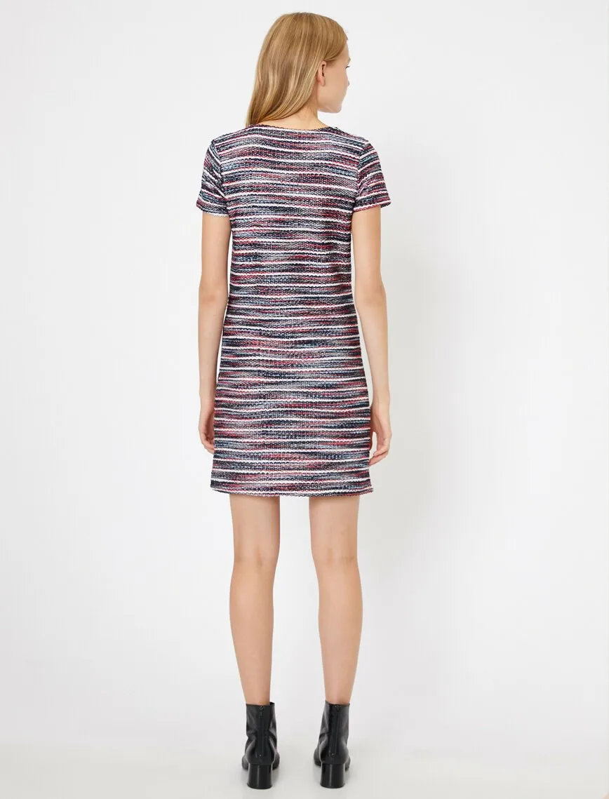 15063 Red Patterned Mini Dress