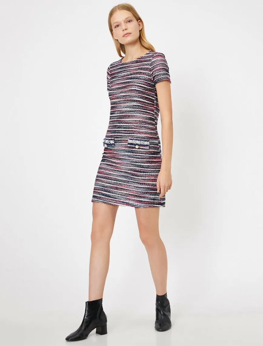 15063 Red Patterned Mini Dress