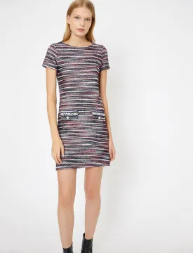 15063 Red Patterned Mini Dress