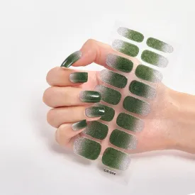 16pcs Gradient Full Cover Glitter Nail Art Sticker
