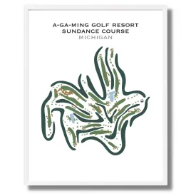 A-Ga-Ming Golf Resort Sundance Course, Michigan - Printed Golf Courses