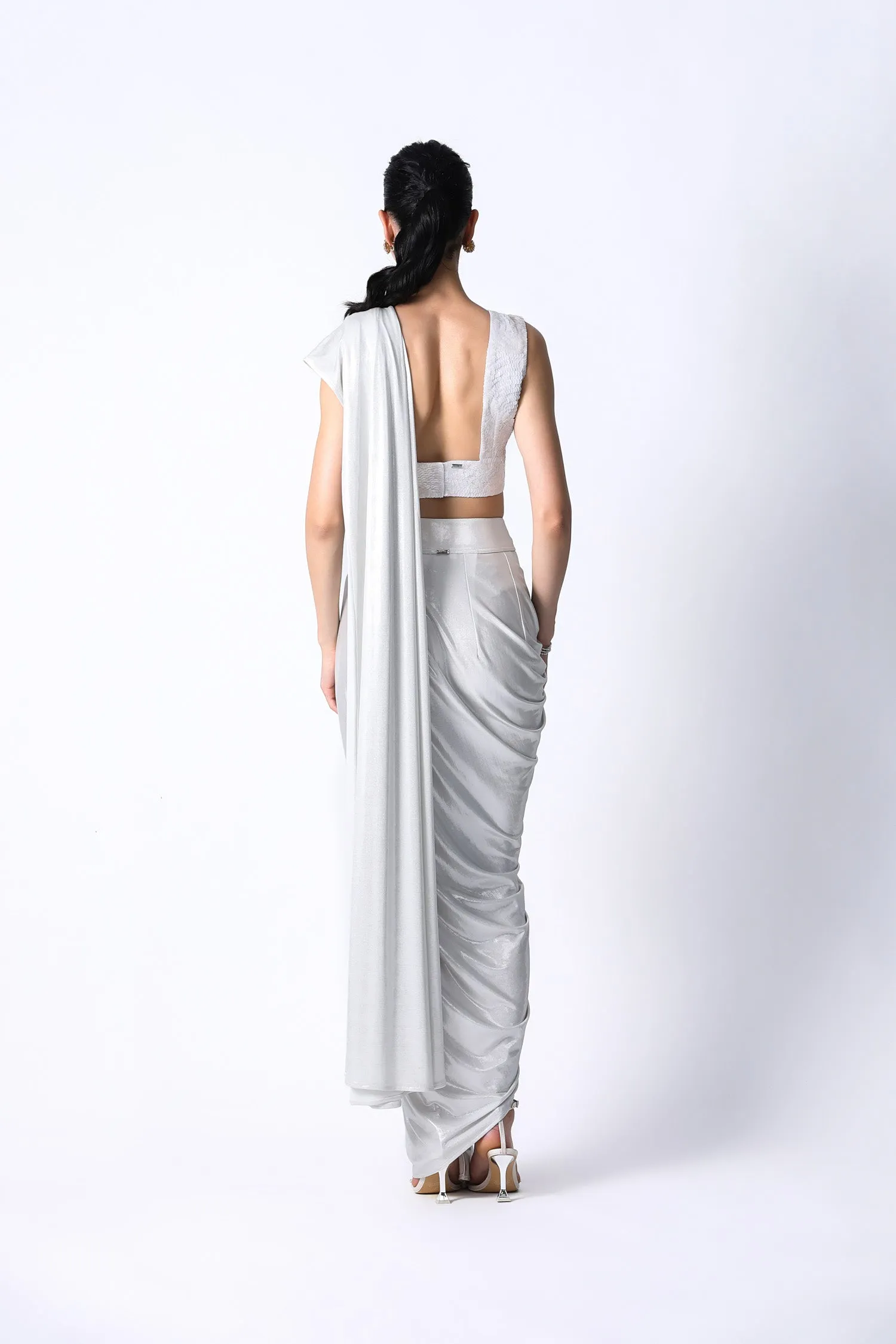 APS Blouse with Waterfall Sari