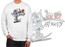 Art Society KUNG FU RAT CREW SWEATER WHITE