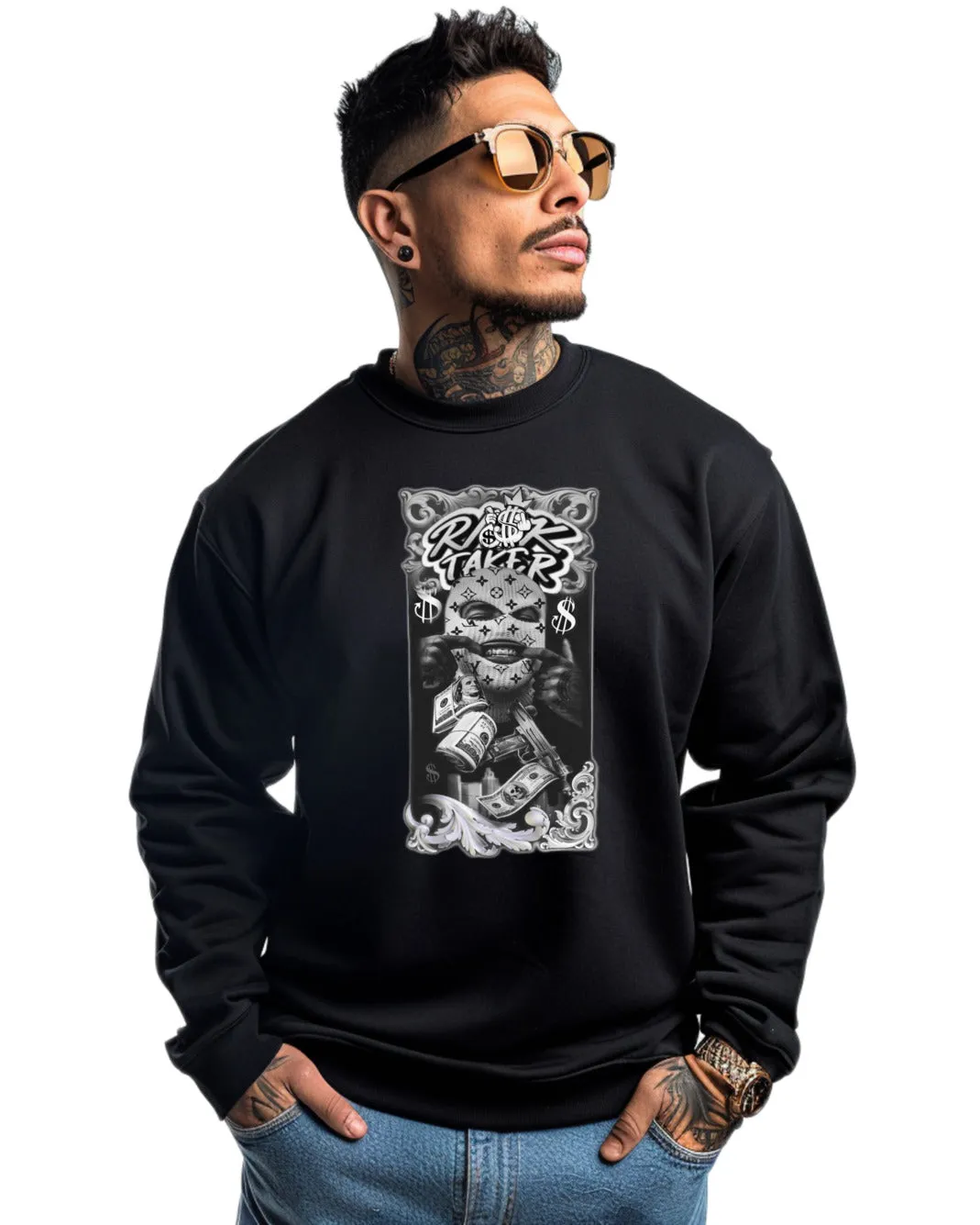 Art Society RISK TAKER CREW SWEATER BLACK