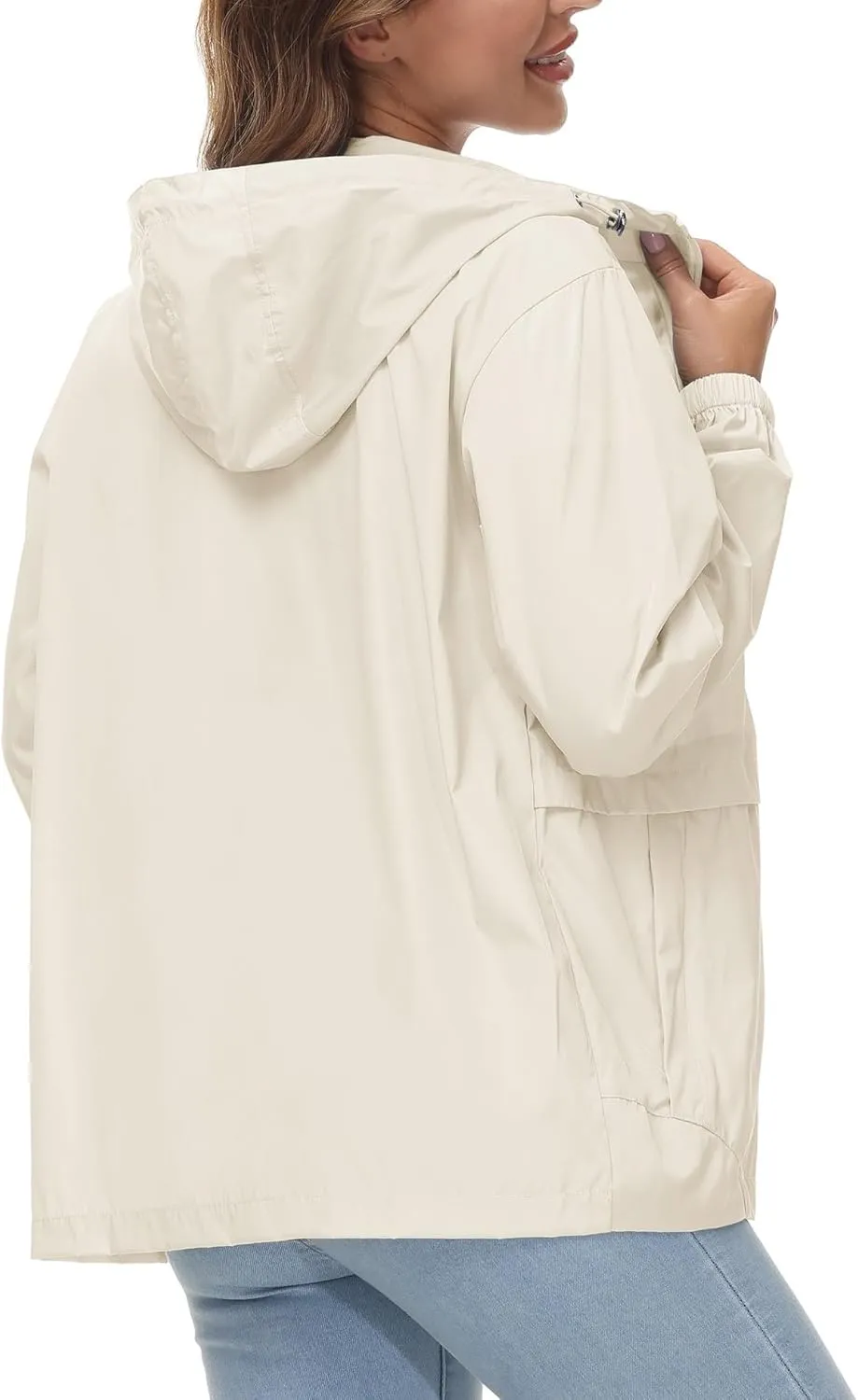 Avoogue Womens Waterproof Rain Jacket Lightweight Raincoat Packable Hooded Outdoor Windbreaker