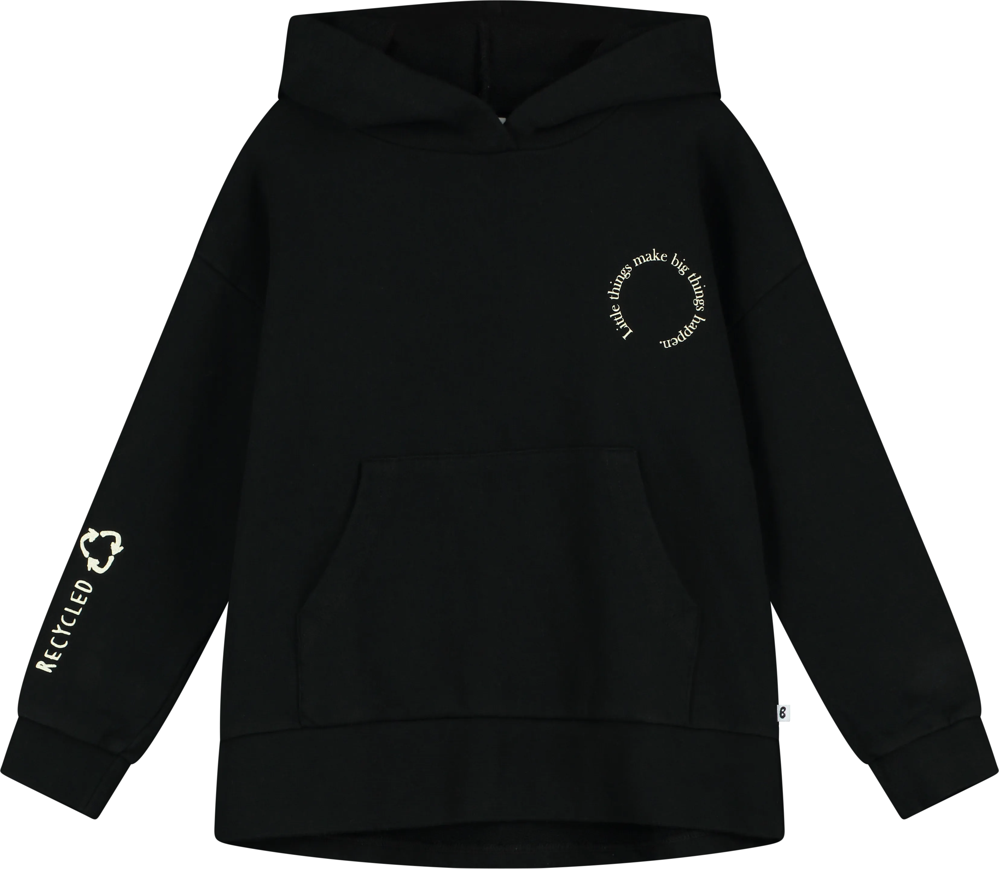 BEAU LOVES BLACK "LITTLE THINGS MAKE BIG THINGS HAPPEN" HOODIE SWEATSHIRT