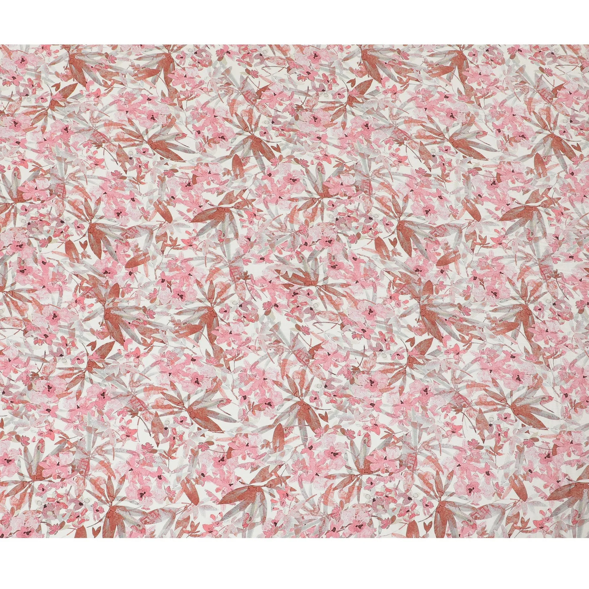 Blushing Foliage Viscose Crepe Fabric - 110cm Wide - Delicate Florals for Versatile Fashion - Buy Online-D18232