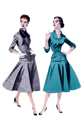 Butterick 7445 Vintage 1950s 2 pc Dress Sewing Pattern