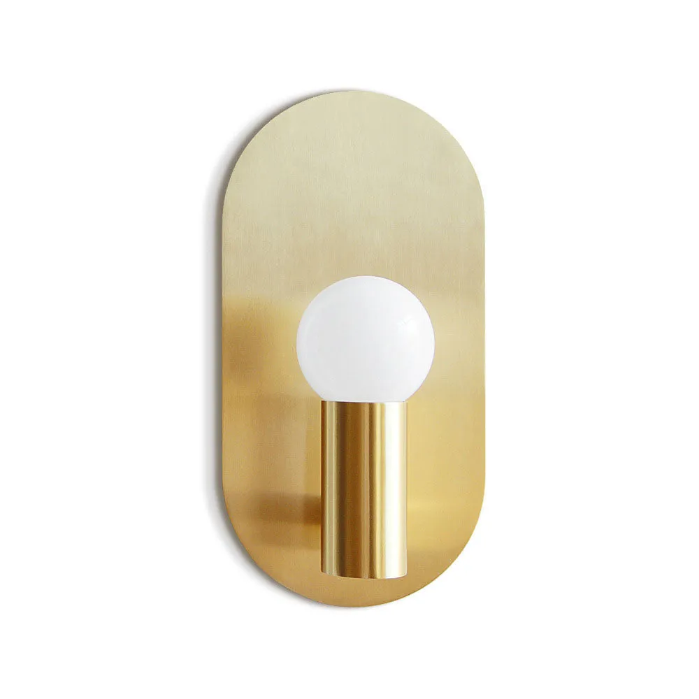 Contemporary Nordic Brass Oval Ball 1-Light Wall Sconce Lamp For Bedroom