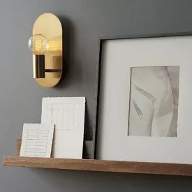 Contemporary Nordic Brass Oval Ball 1-Light Wall Sconce Lamp For Bedroom