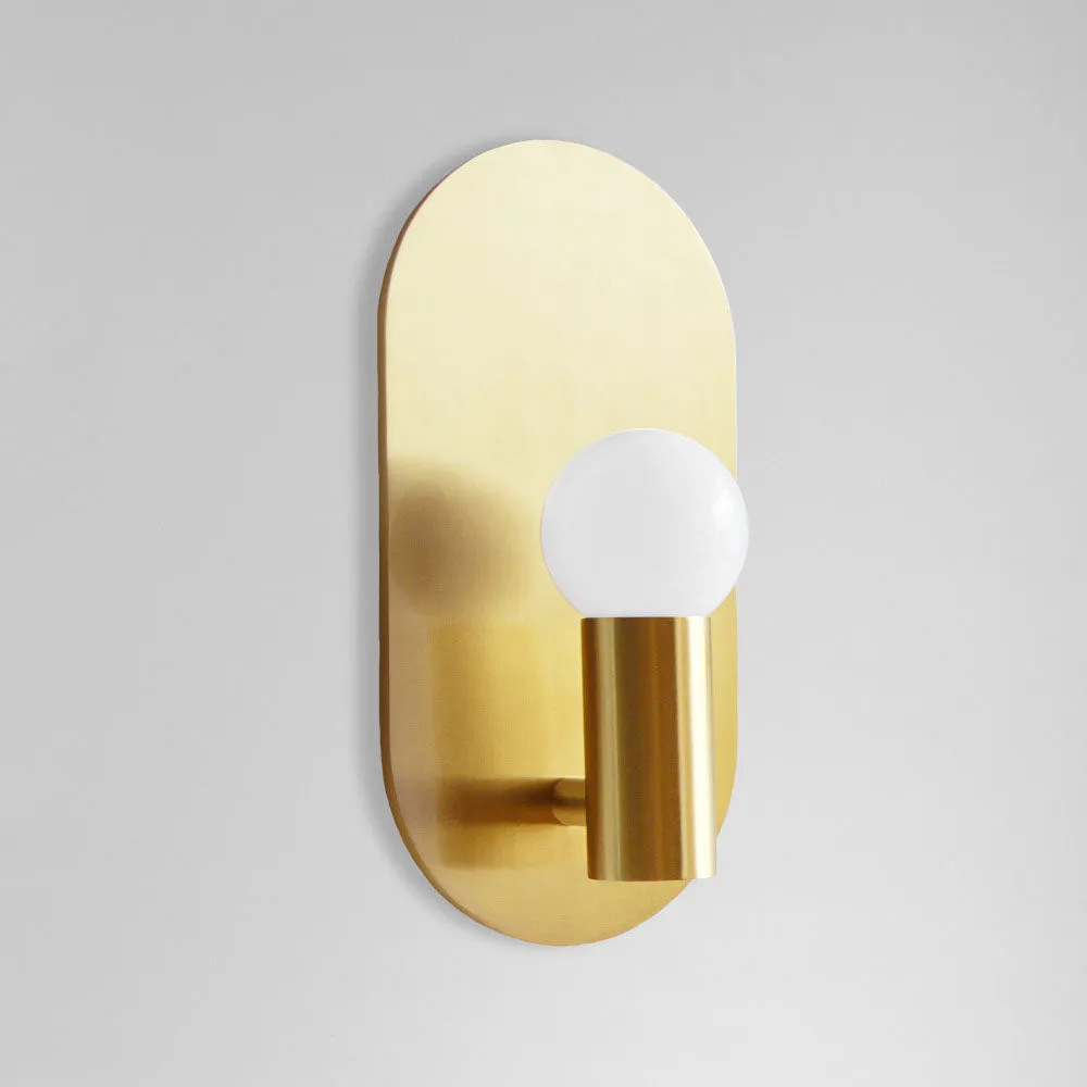 Contemporary Nordic Brass Oval Ball 1-Light Wall Sconce Lamp For Bedroom