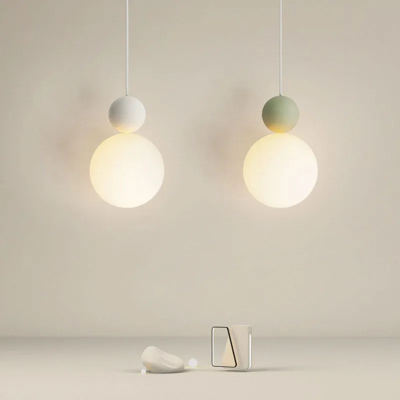Contemporary Nordic Glass Globe Ball Iron 1-Light Pendant Light For Bedroom