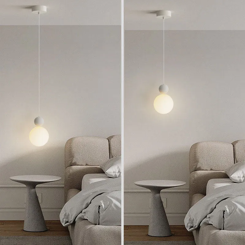 Contemporary Nordic Glass Globe Ball Iron 1-Light Pendant Light For Bedroom