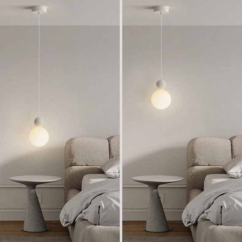 Contemporary Nordic Glass Globe Ball Iron 1-Light Pendant Light For Bedroom