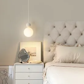 Contemporary Nordic Glass Globe Ball Iron 1-Light Pendant Light For Bedroom