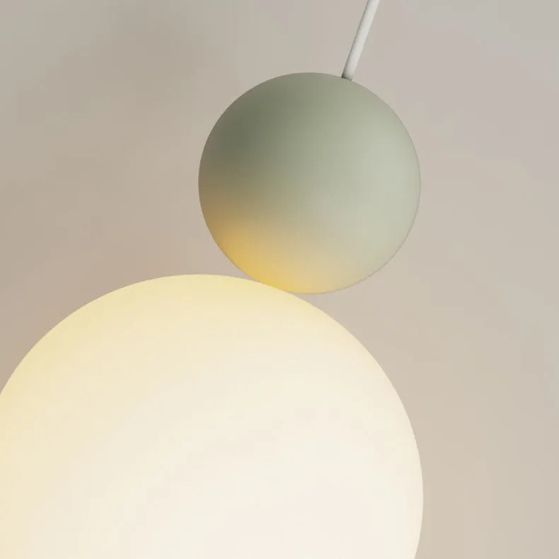Contemporary Nordic Glass Globe Ball Iron 1-Light Pendant Light For Bedroom