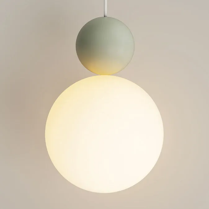 Contemporary Nordic Glass Globe Ball Iron 1-Light Pendant Light For Bedroom