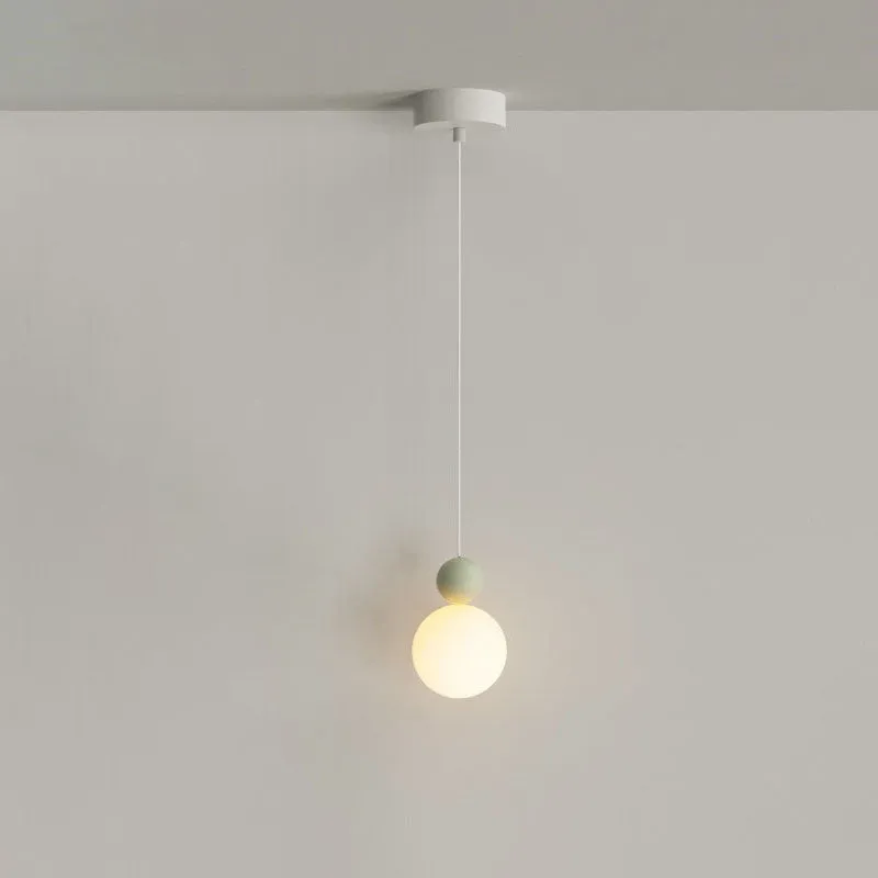Contemporary Nordic Glass Globe Ball Iron 1-Light Pendant Light For Bedroom