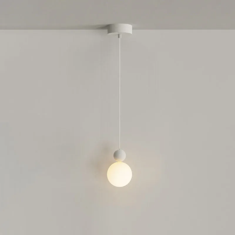 Contemporary Nordic Glass Globe Ball Iron 1-Light Pendant Light For Bedroom