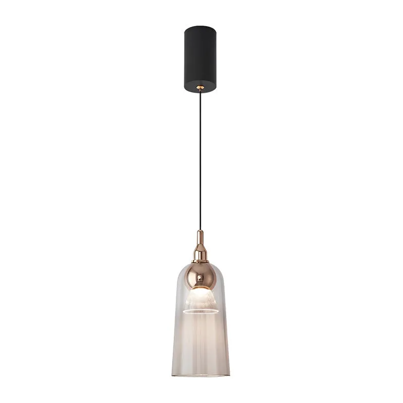 Contemporary Nordic Gradient Acrylic Cup Shade Aluminum LED Pendant Light For Dining Room