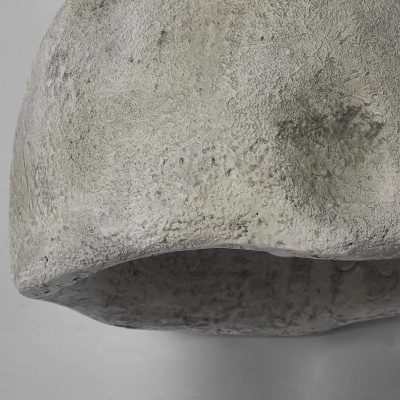 Contemporary Nordic Rough Rock Texture Semicircular 1-Light Pendant Light for Dining Room