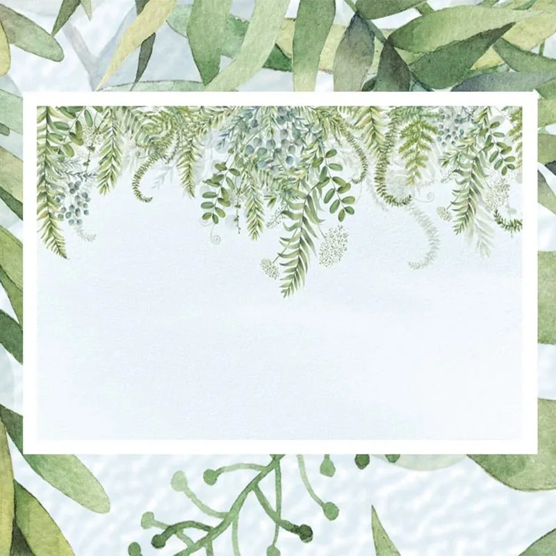 Custom Mural Wallpaper Nordic Style Green Plants Leaves (㎡)