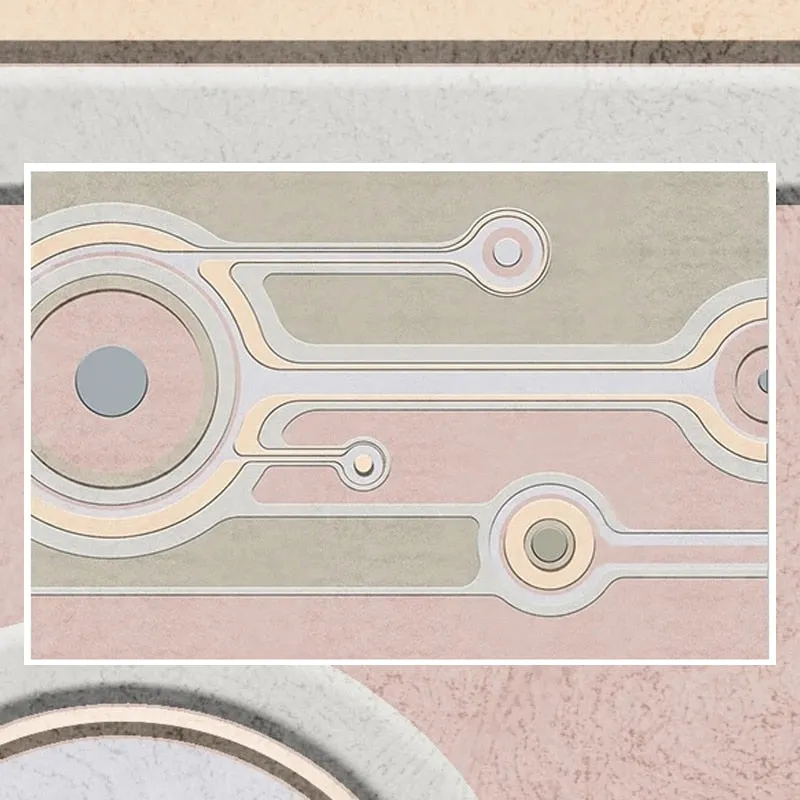 Custom Wallpaper Mural Abstract Pink Geometry Art (㎡)