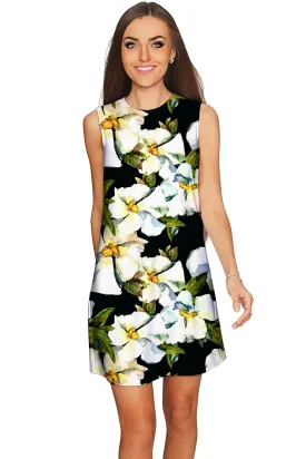 Date Night Adele Floral Print Party Chic Shift Dress - Women