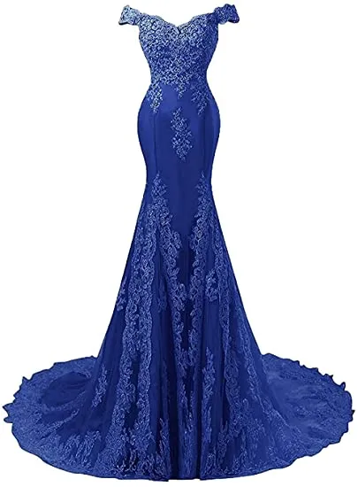 DEANWANGKT Off-Shoulder Mermaid Prom Dresses Fashion Applique Crystal Court Train Vestidos de festa Abendkleider Party Gowns