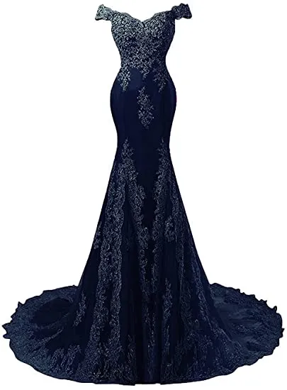 DEANWANGKT Off-Shoulder Mermaid Prom Dresses Fashion Applique Crystal Court Train Vestidos de festa Abendkleider Party Gowns