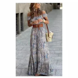 DEANWAQNGKT  Cross-Border   European American Fashion Floral Print Dress