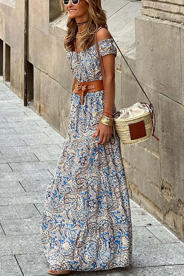 DEANWAQNGKT  Cross-Border   European American Fashion Floral Print Dress