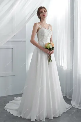 Designer Beaded Floral Lace Summer Organza A-line Bridal Gown