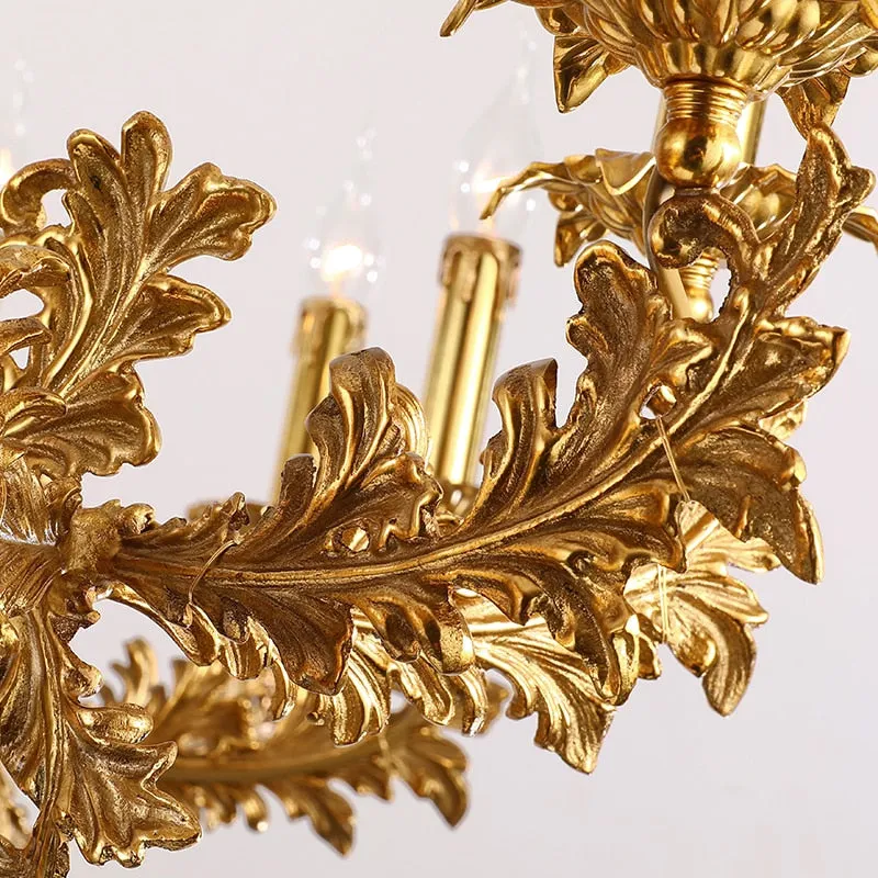 Duchess - European Rococo Style Lustre Vintage Solid Brass Gold Chandelier