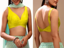 Dupion Solid Saree Readymade Blouse Sweetheart Neck Top Sleeveless Back Hook & Eye Closure Choli Sari