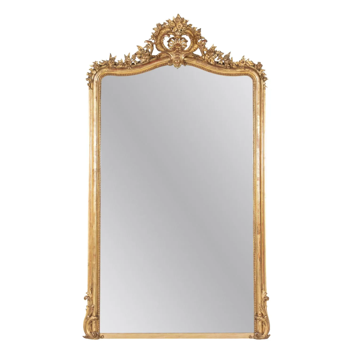 Early 19th Century Grand French Louis XV Style Rococo Giltwood Mirror