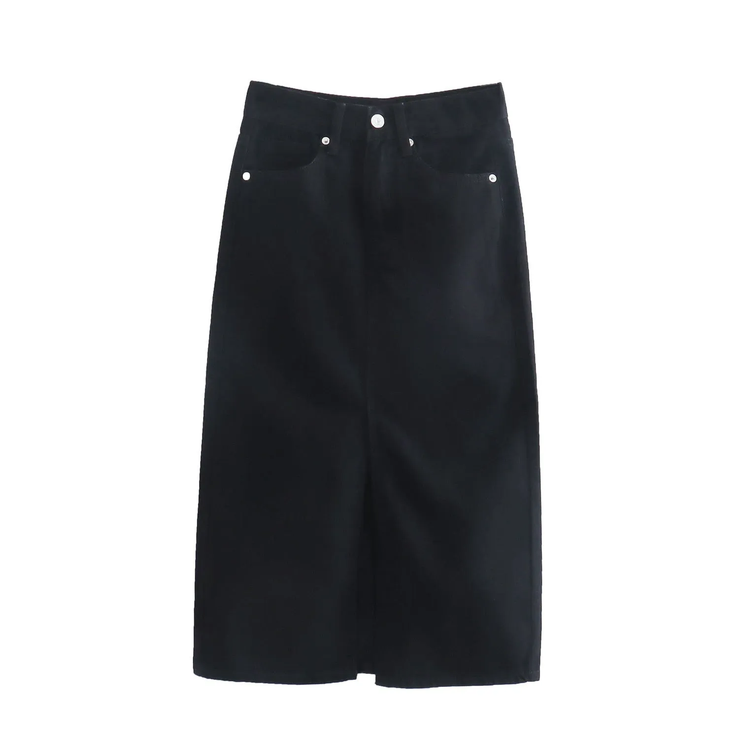 Evie Front Slit Denim Skirt