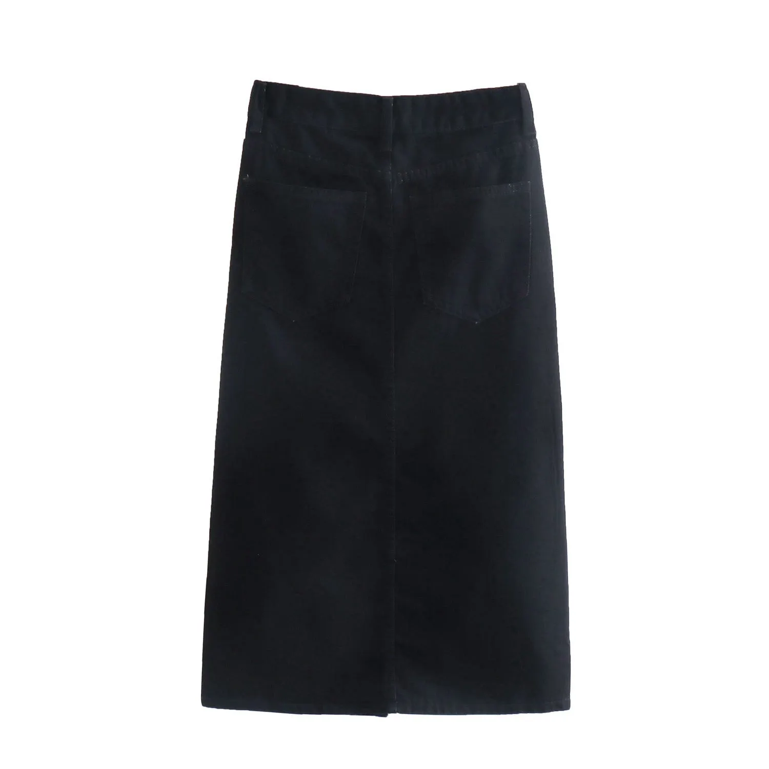 Evie Front Slit Denim Skirt