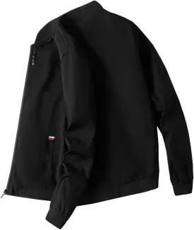 Finelylove Mens Flight Bomber Jacket Lightweight Zip Up Varsity Jacket Long Sleeve Fashion Windbreaker Fall Coat Jackets