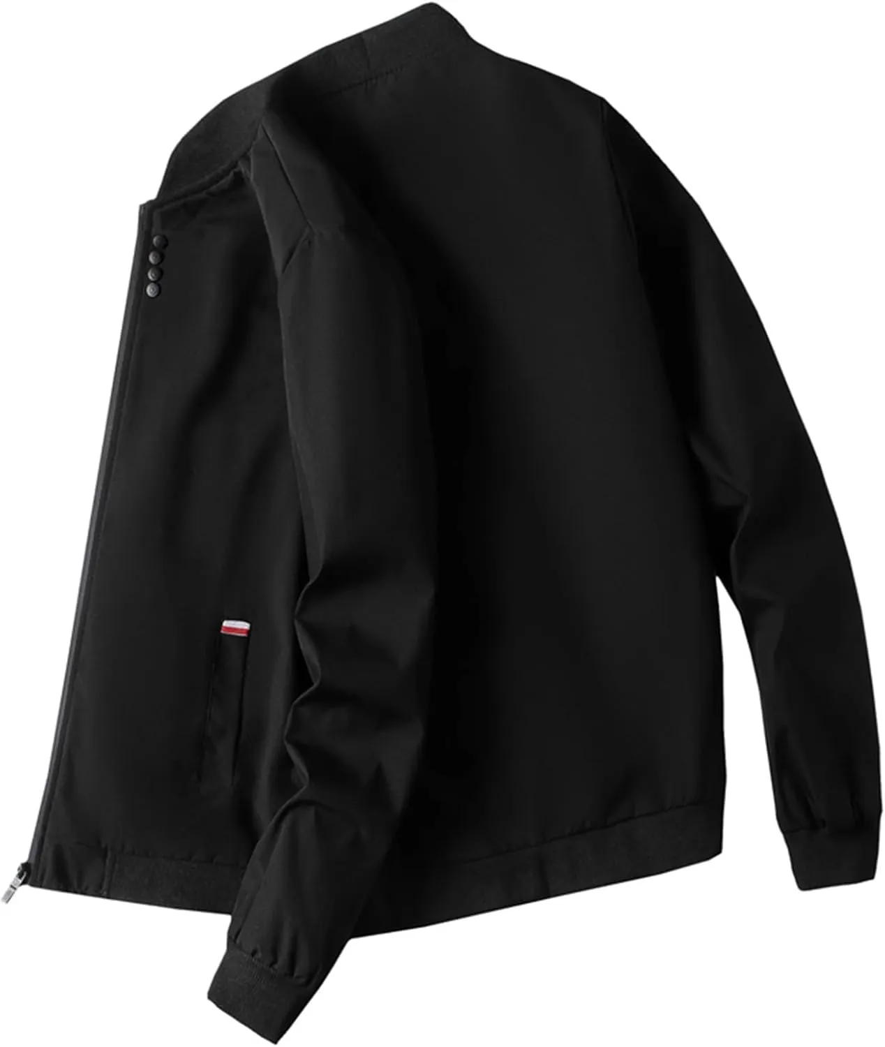 Finelylove Mens Flight Bomber Jacket Lightweight Zip Up Varsity Jacket Long Sleeve Fashion Windbreaker Fall Coat Jackets