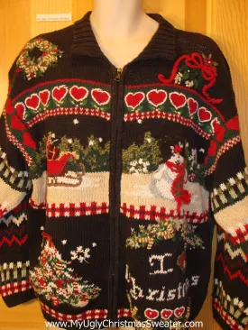 Funny Ugly Christmas Sweater 2sided Horrible Mess