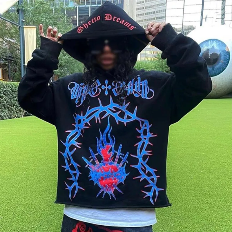 Graffiti Vintage Print Hoodie