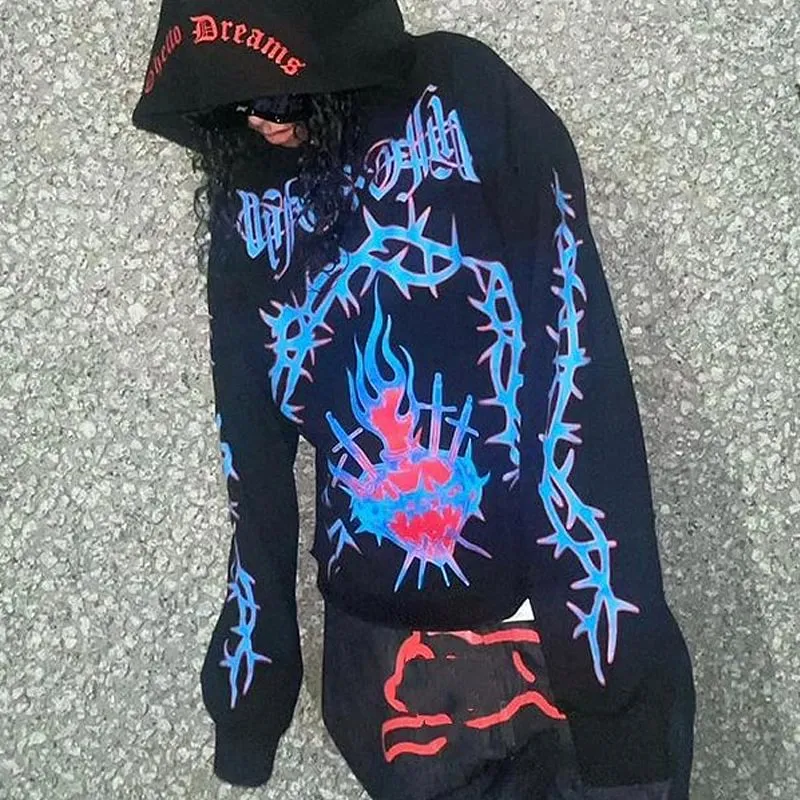 Graffiti Vintage Print Hoodie