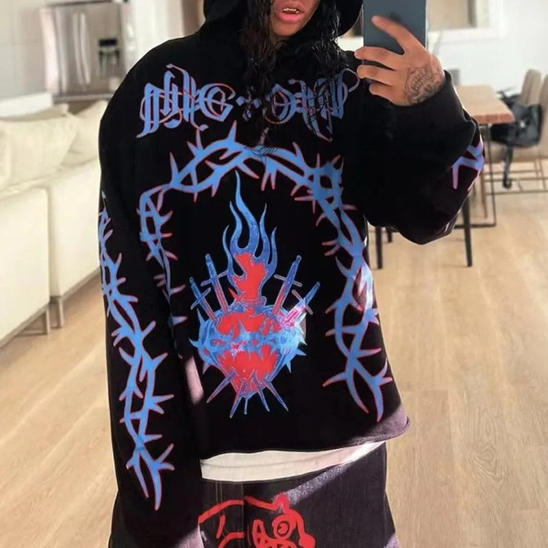 Graffiti Vintage Print Hoodie