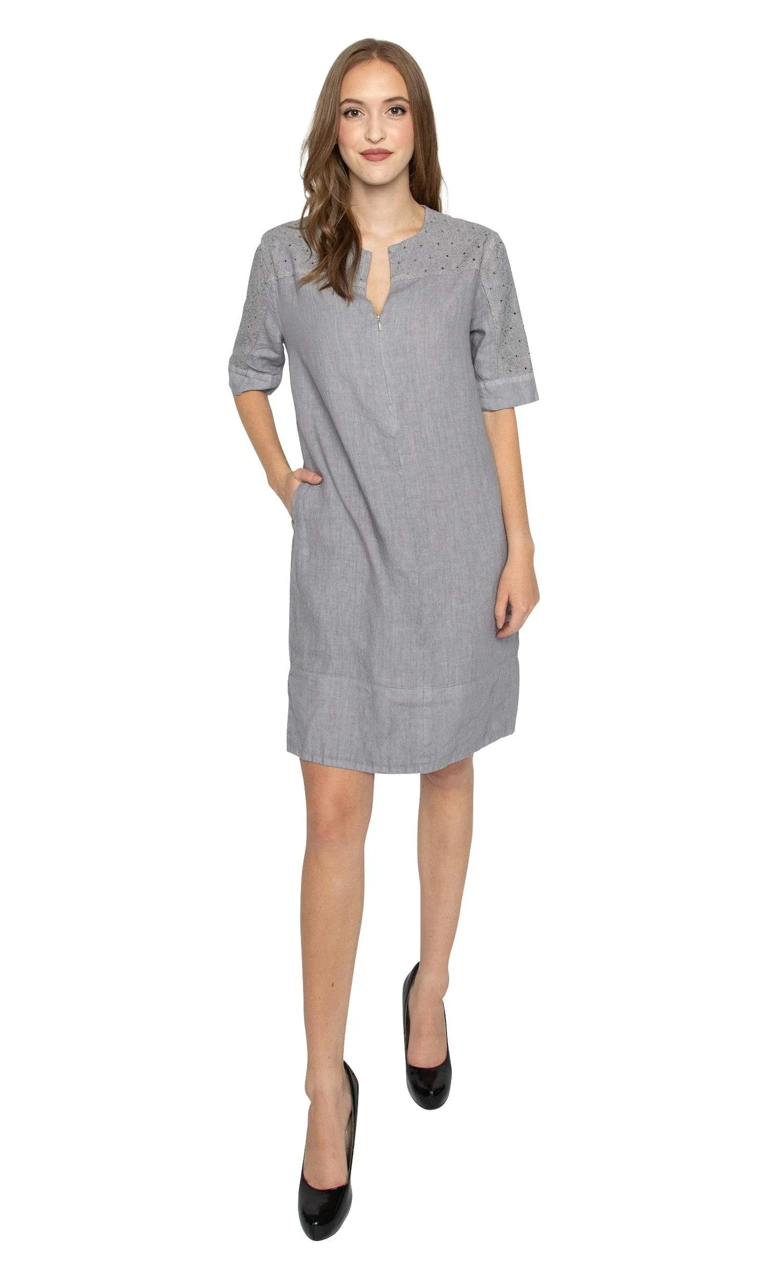 Haris Cotton Linen Shift Dress