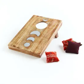 Indukala Tabletop Mango Wood Cornhole Set