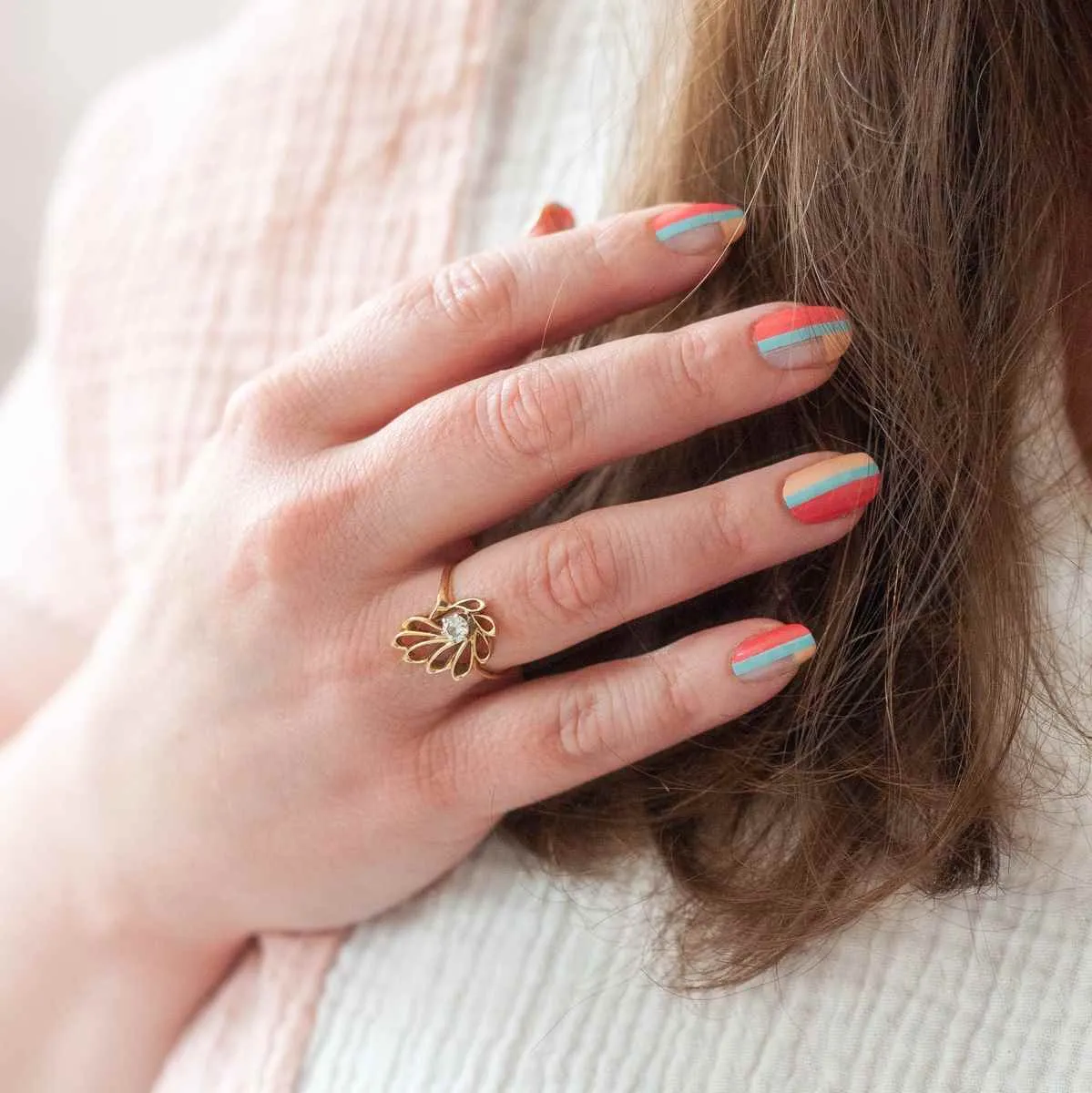 Ivy & Ash | Sedona Sunset | Colorful Abstract Negative Space Nail Wrap