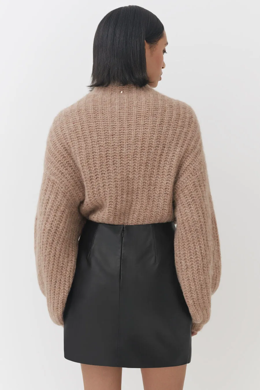 Leather Paneled Mini Skirt