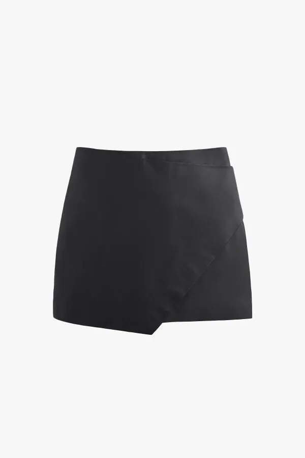 Leather Paneled Mini Skirt